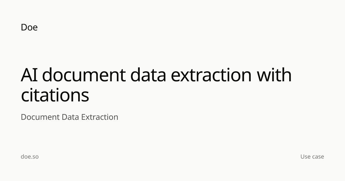 AI Document Data Extraction with Citations | Doe