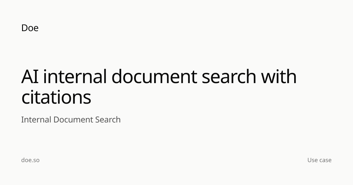AI Internal Document Search with Citations | Doe