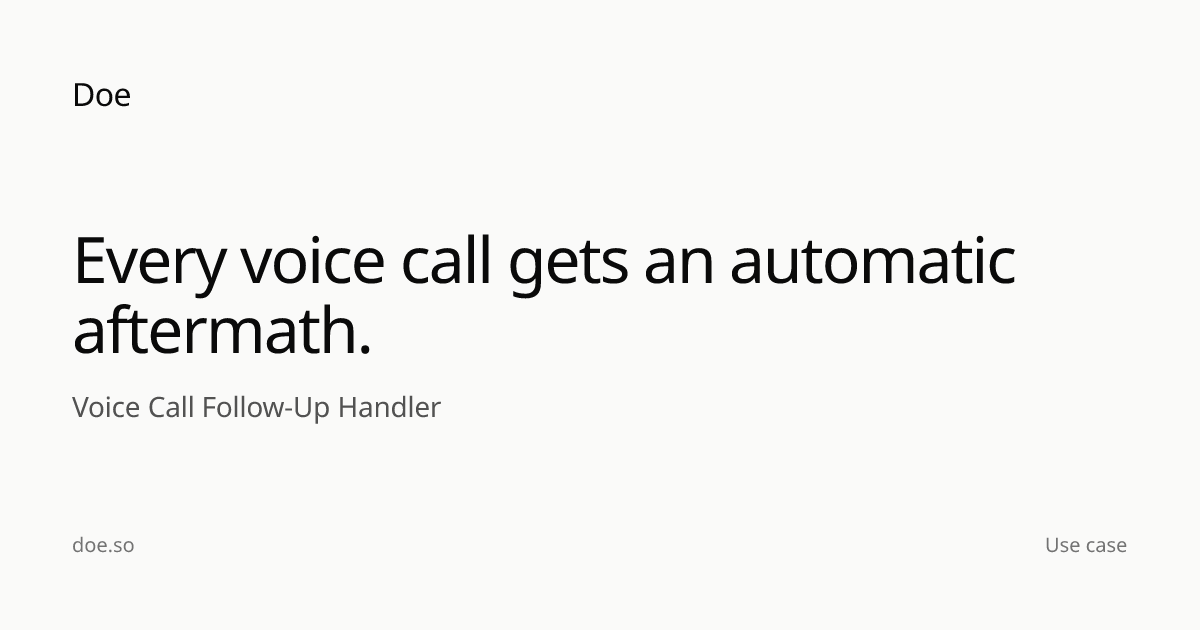 AI Voice Call Follow-Up Automation | Doe